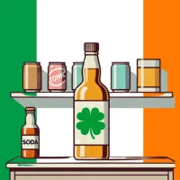 Drinks with Irish flag background