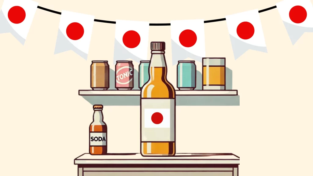 Japanese drinks with flag bunting