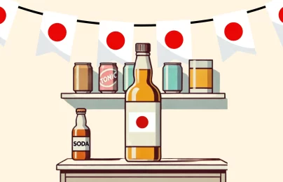 Japanese drinks with flag bunting