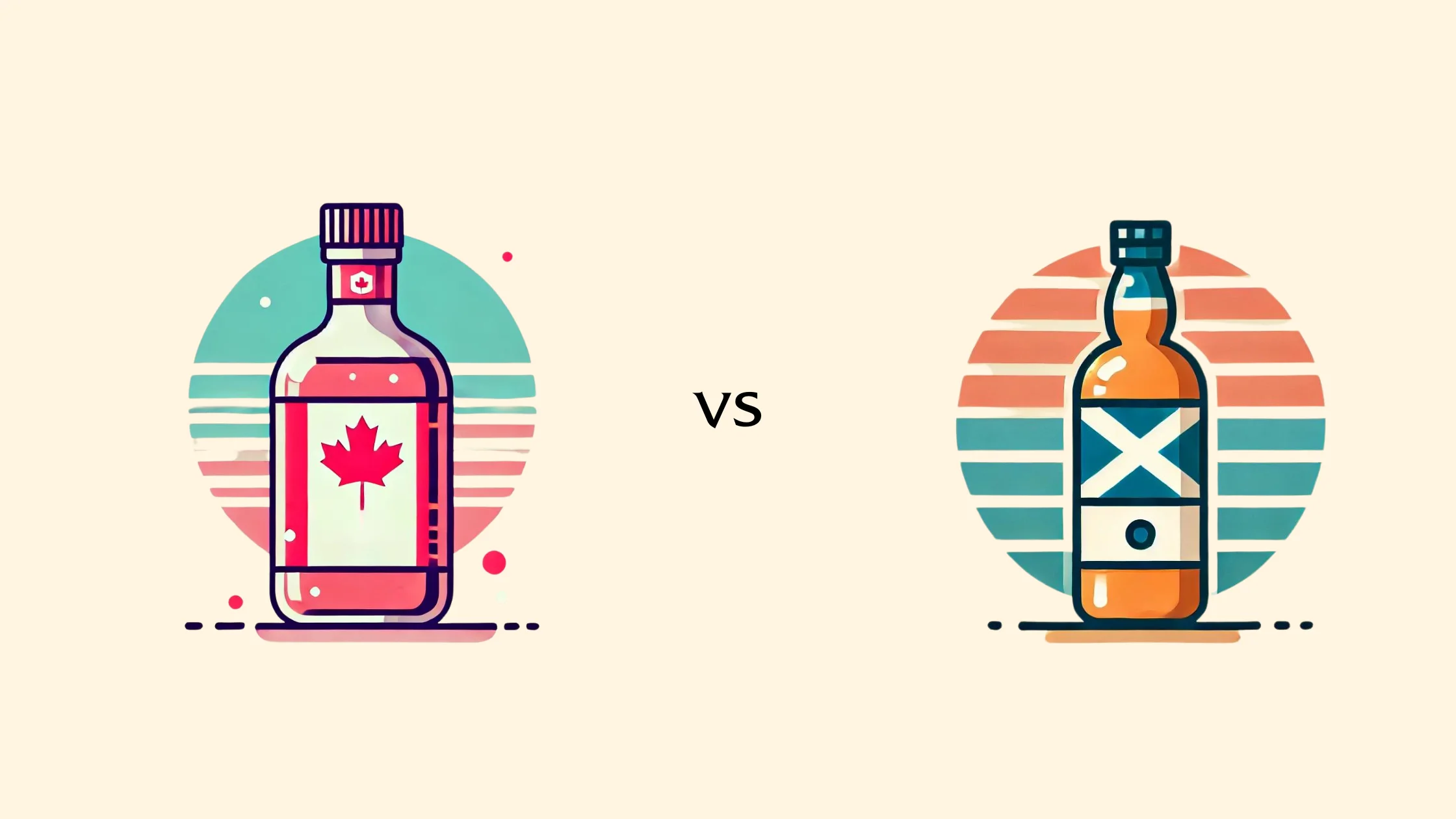 Canadian vs. Scottish whiskey illustration