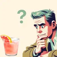 Man contemplating lemon grapefruit drink question