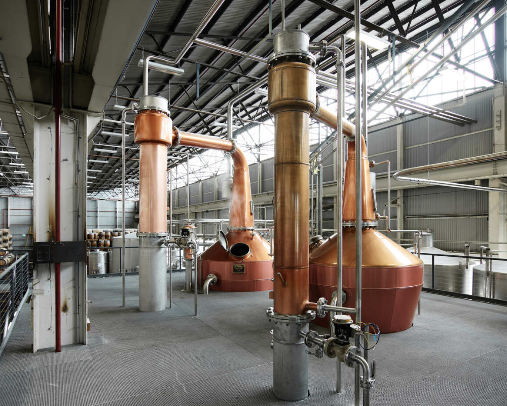 Modern brewery with fermentation tanks