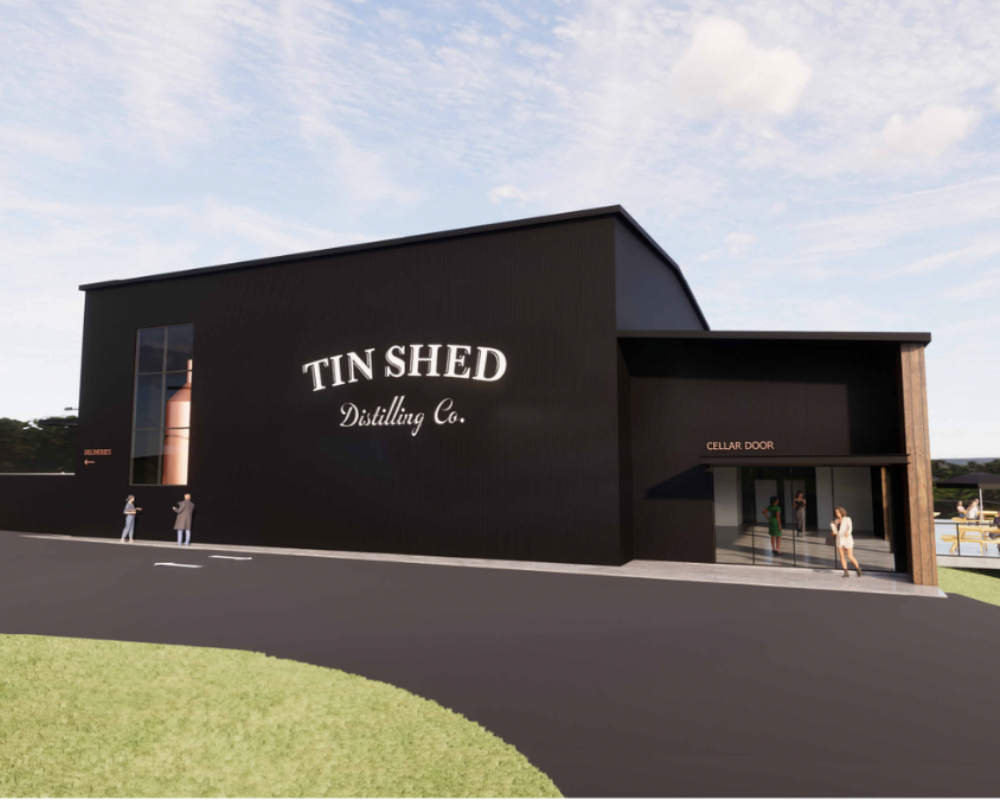 Tin Shed Distilling Co. building exterior