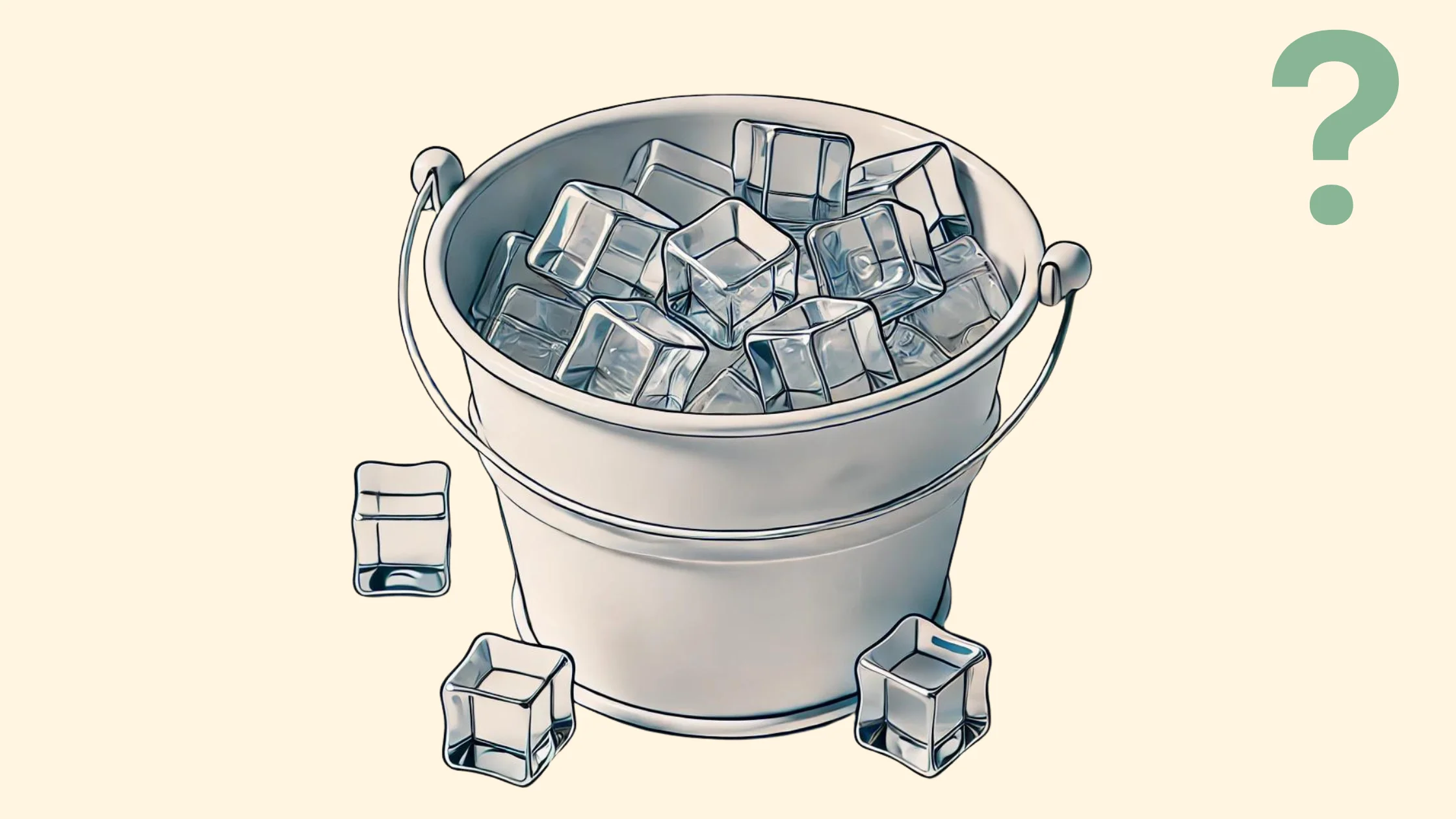 Ice bucket filled with ice cubes