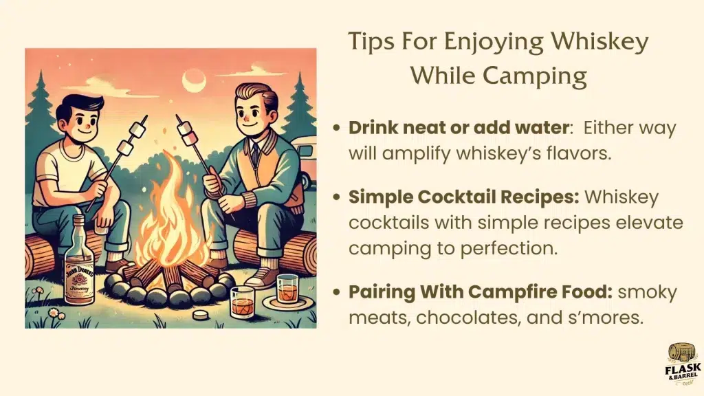 Enjoy whiskey while camping with these tips.