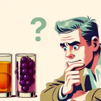 Man deciding between apple, orange, grape juices?