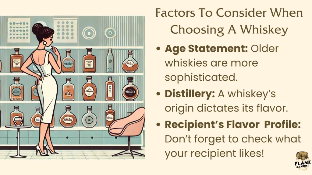 Factors to consider when choosing whiskey.