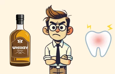 Whiskey for tooth pain relief illustration