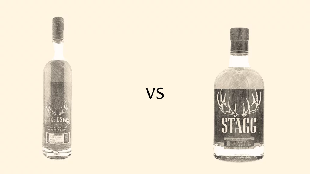 George T Stagg vs Stagg Bourbon Bottles