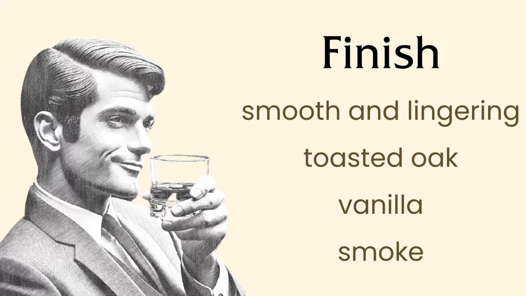 Man enjoying whiskey with tasting notes.