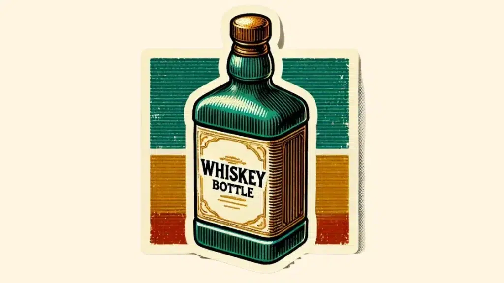 Vintage illustration of whiskey bottle