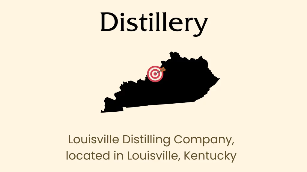 Map showing Louisville Distilling Company in Kentucky