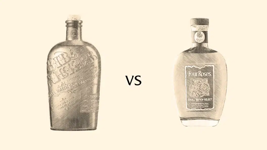 Bib & Tucker vs Four Roses whiskey bottles