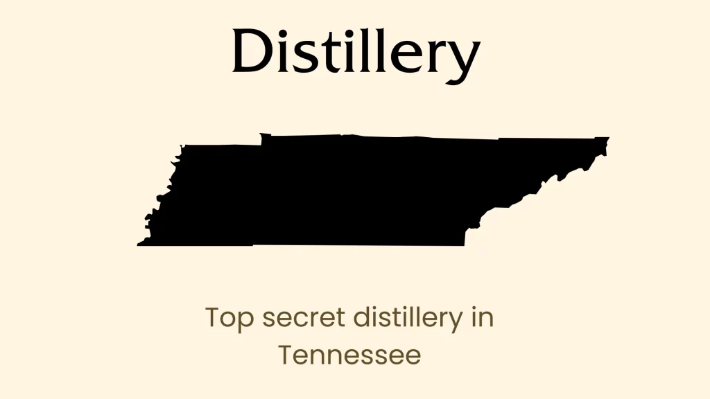 Tennessee map with distillery text