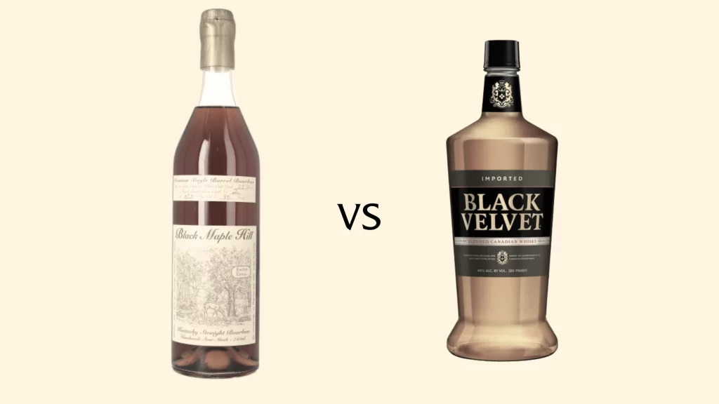 Black Maple Hill versus Black Velvet whiskey comparison.