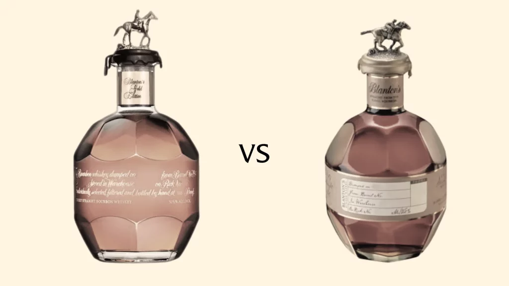 Blanton's Gold vs Blanton's Original Bourbon bottles