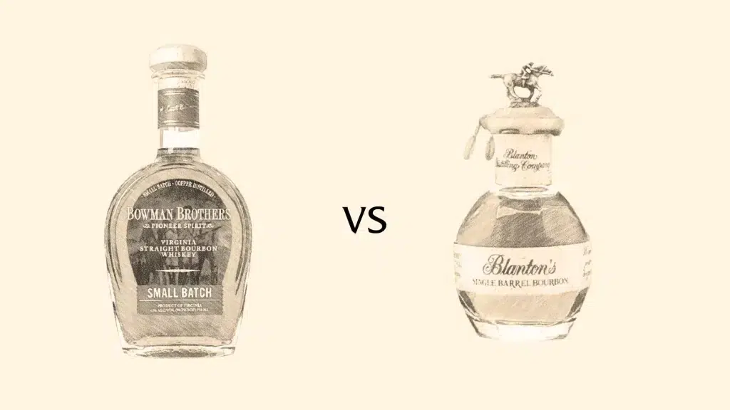 Two bourbon whiskey bottles comparison