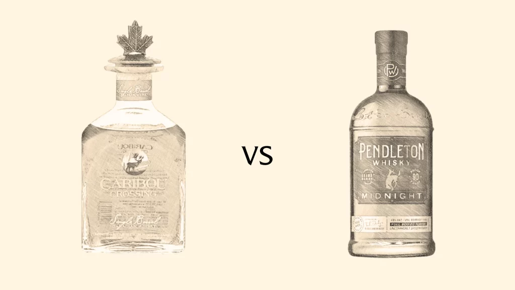 Caribou Crossing vs Pendleton Midnight whisky bottles