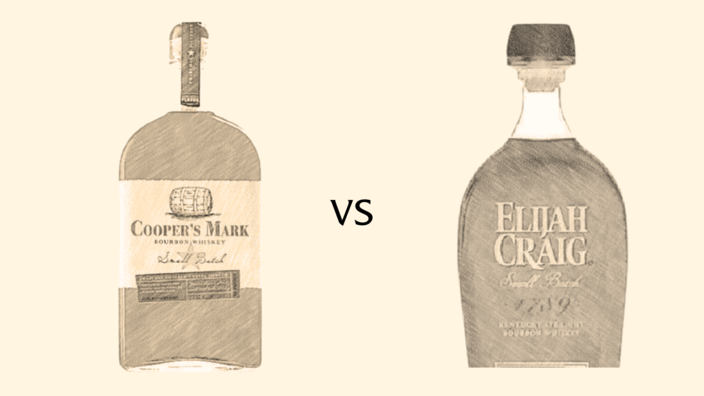 Cooper's Mark vs Elijah Craig bourbon bottles