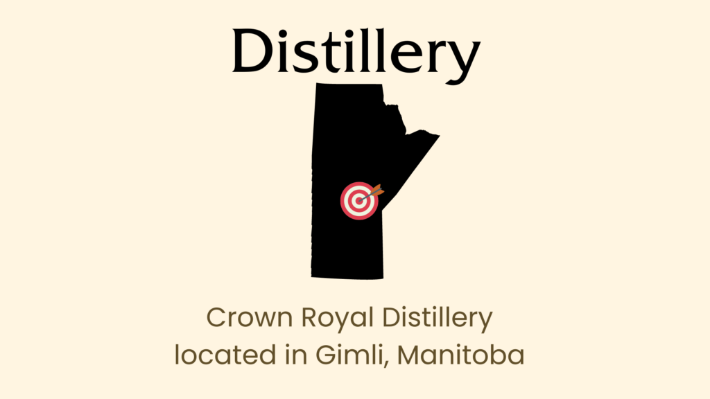 Crown Royal Distillery in Gimli, Manitoba map