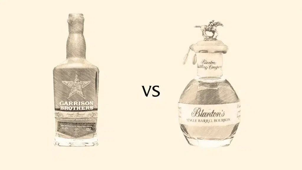 Garrison Brothers vs Blanton's bourbon bottles