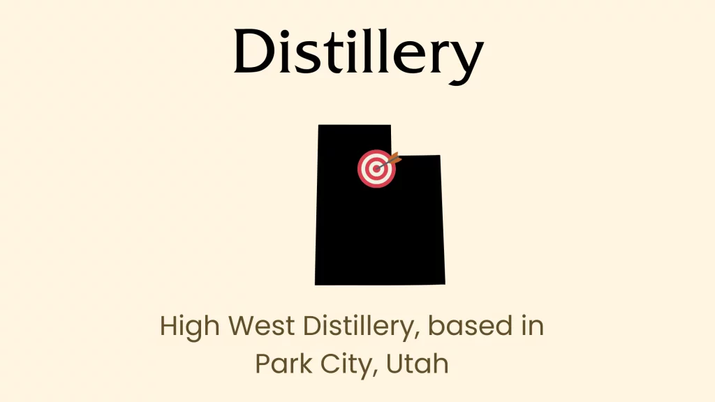 Map pinpointing High West Distillery, Utah