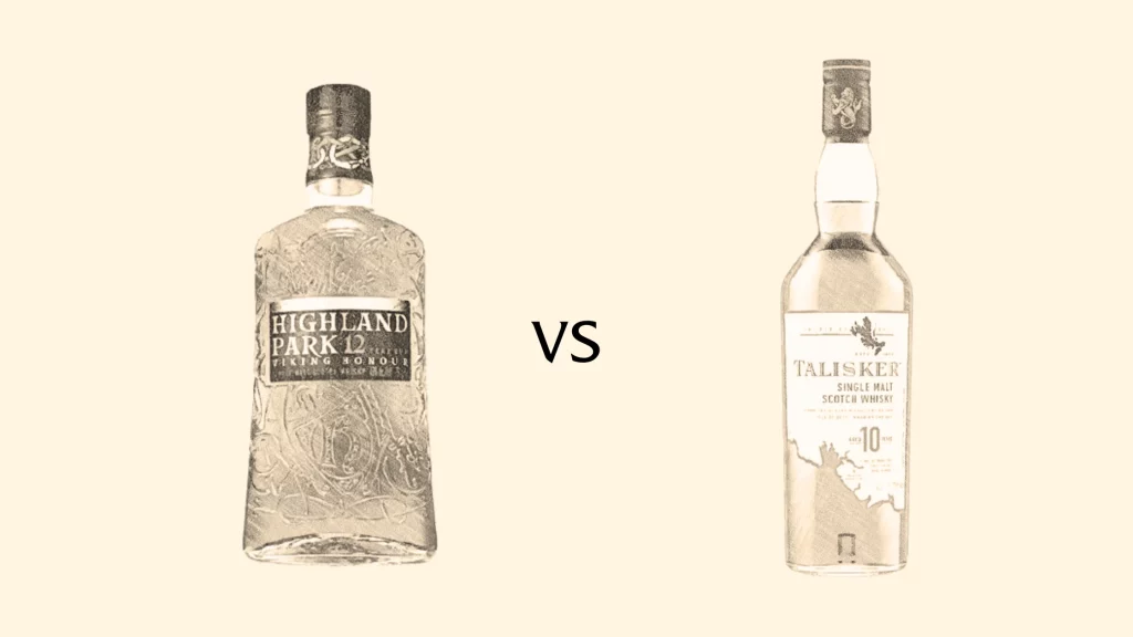 Highland Park vs Talisker whiskey bottles