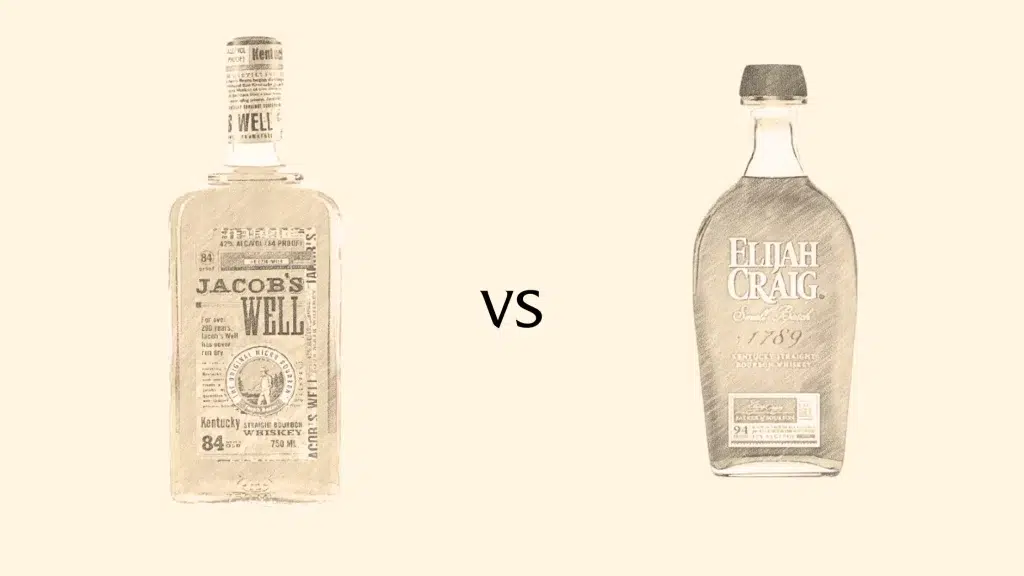 Jacob's Well vs Elijah Craig bourbon bottles