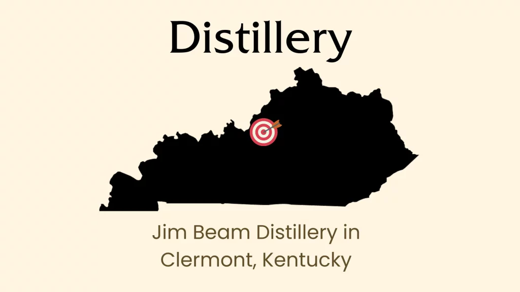 Map showing Jim Beam Distillery, Clermont, Kentucky