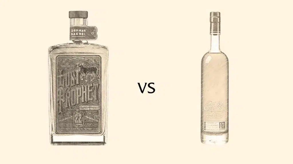 Comparison of two whiskey bottles.