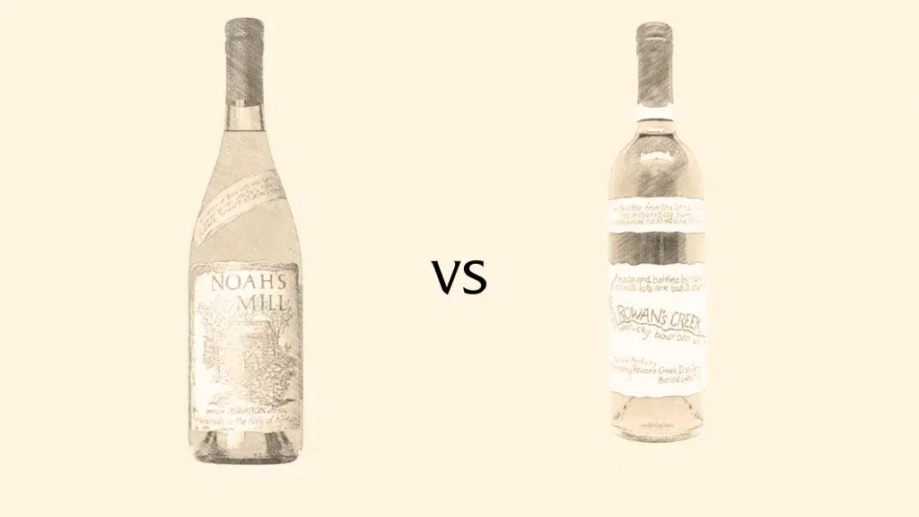 Noah's Mill vs Rowan's Creek bourbon bottles