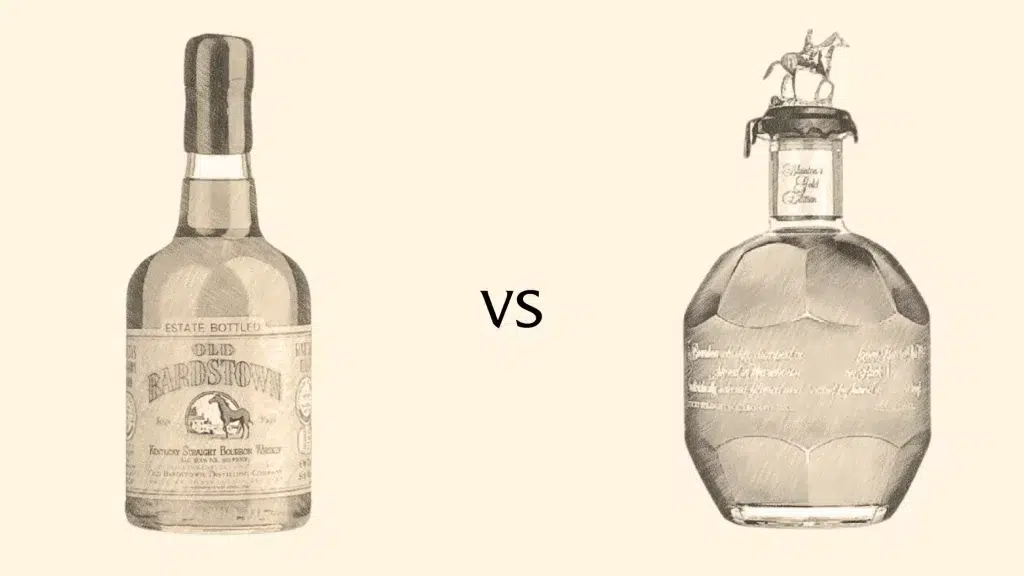 Comparison of two bourbon whiskey bottles