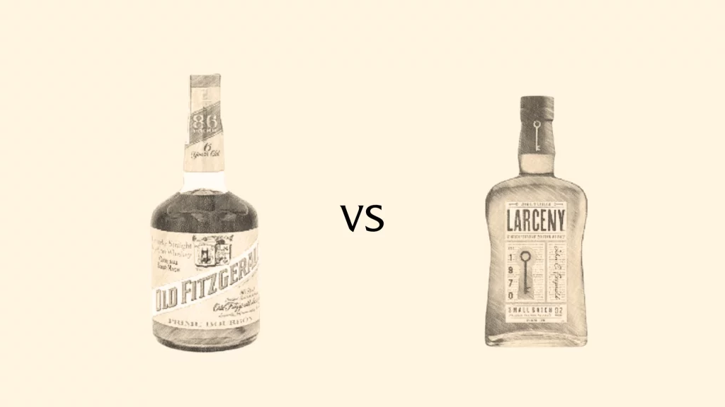 Old Fitzgerald vs Larceny bourbon bottles