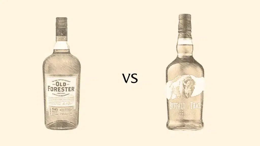 Old Forester vs Buffalo Trace bourbon bottles