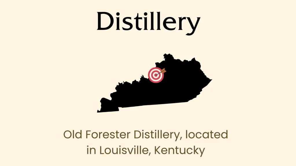 Old Forester Distillery in Kentucky map illustration.