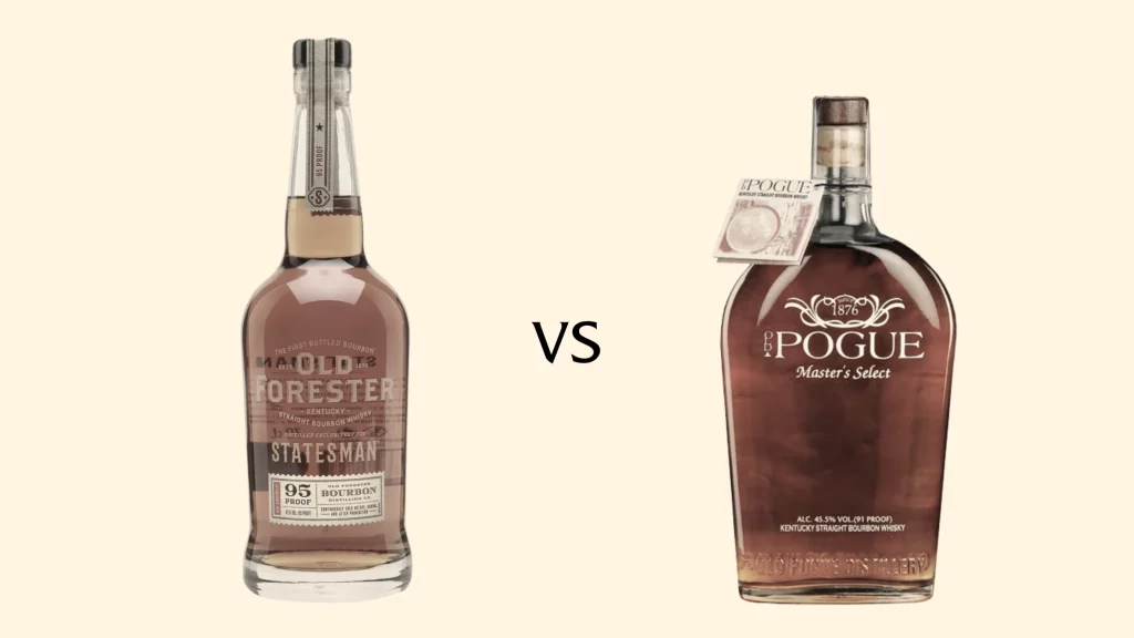 Old Forester vs. Pogue bourbon bottles comparison