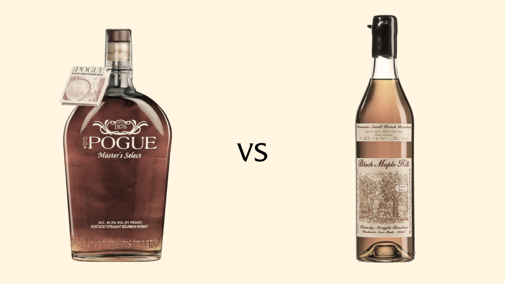 POGUE vs Black Maple Hill bourbon bottles