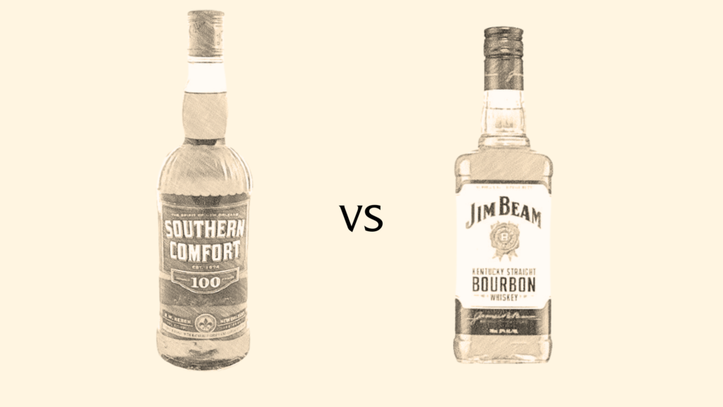 Southern Comfort vs. Jim Beam bottles comparison