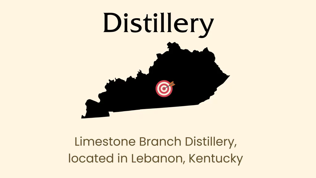 Limestone Branch Distillery in Lebanon, Kentucky map graphic.