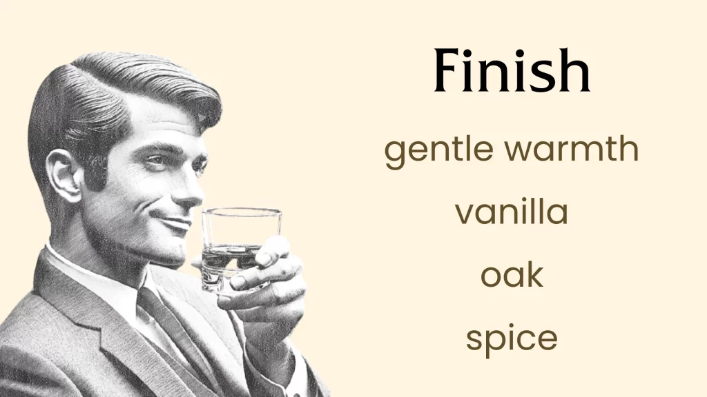 Man enjoying whiskey with taste notes.