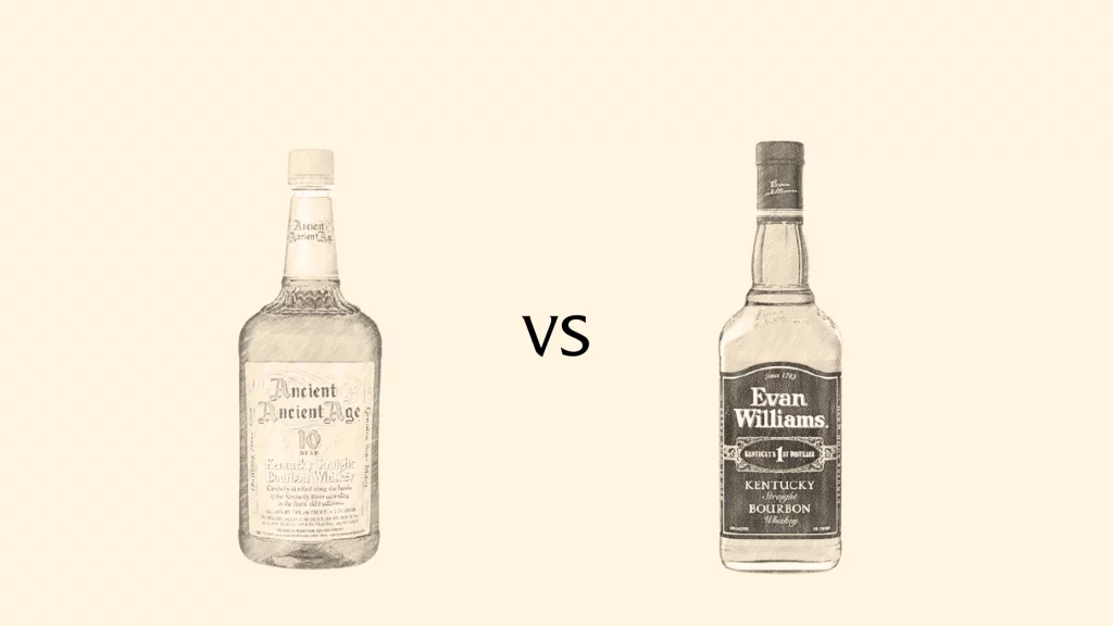 Ancient Age vs Evan Williams bourbon bottles