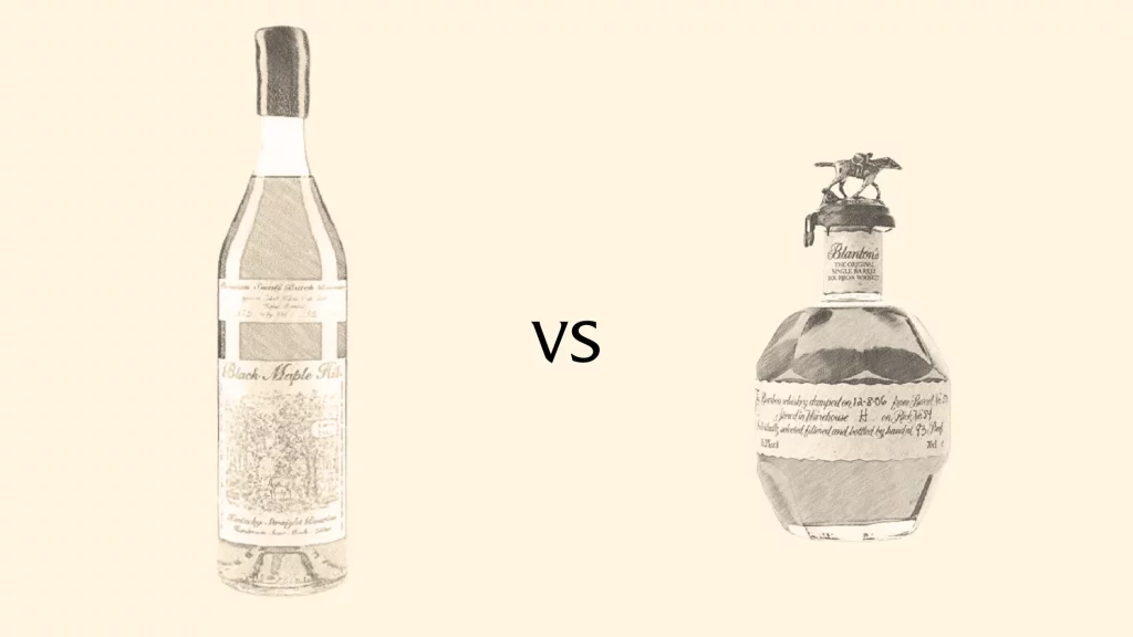 Black Maple Hill versus Blanton's bourbon bottles