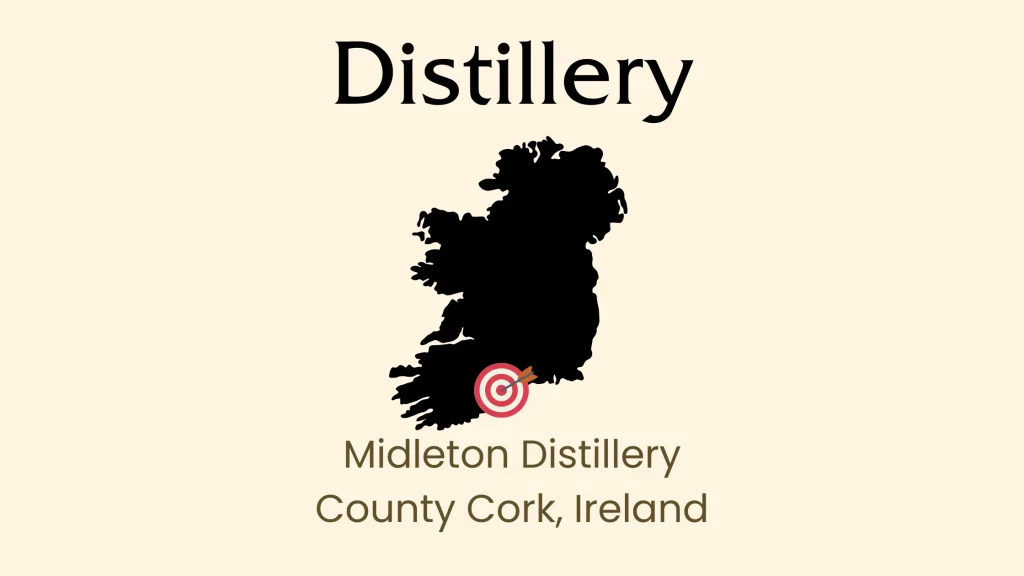 Map with Midleton Distillery location in Ireland