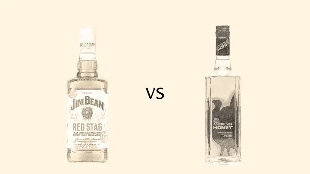 Jim Beam vs American Honey bottles comparison