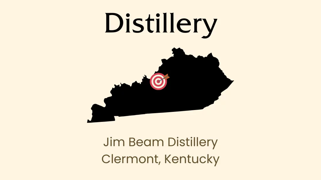 Jim Beam Distillery location map, Clermont Kentucky