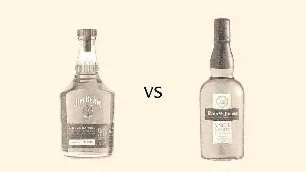 Jim Beam vs Evan Williams bourbon bottles comparison