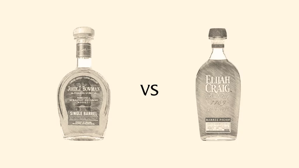 Comparison of two whiskey bottles side by side.