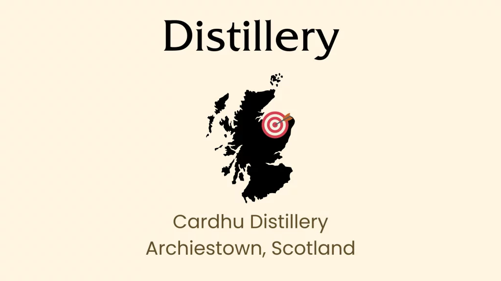 Cardhu Distillery map, Archiestown, Scotland location.