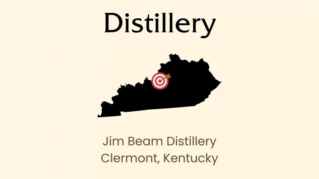 Jim Beam Distillery location in Kentucky map