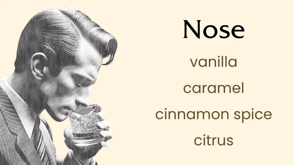 Man smelling drink with vanilla caramel notes